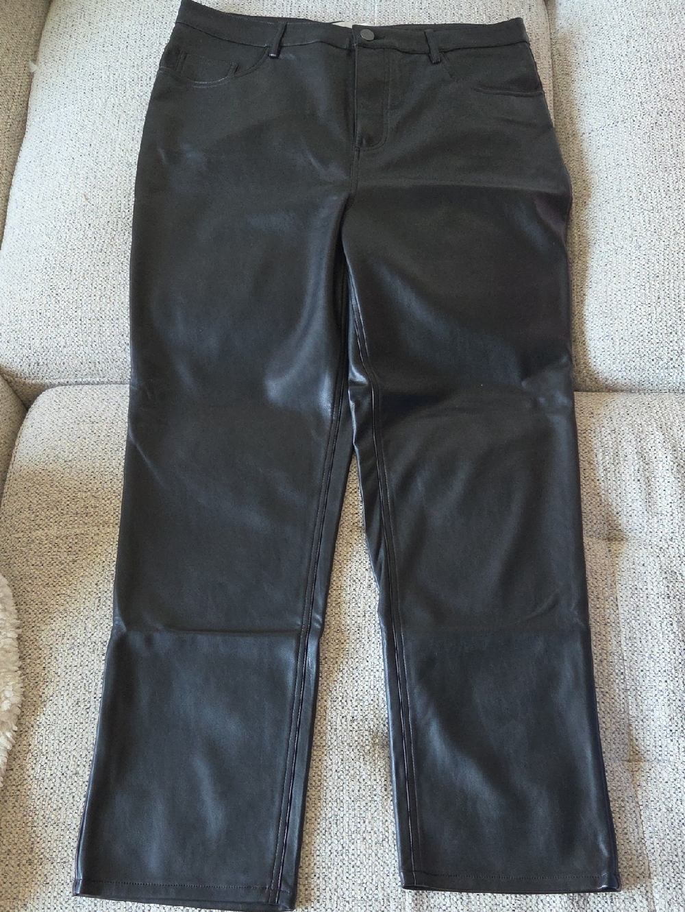 Ricki's Black Faux Leather Straight Leg Jeans